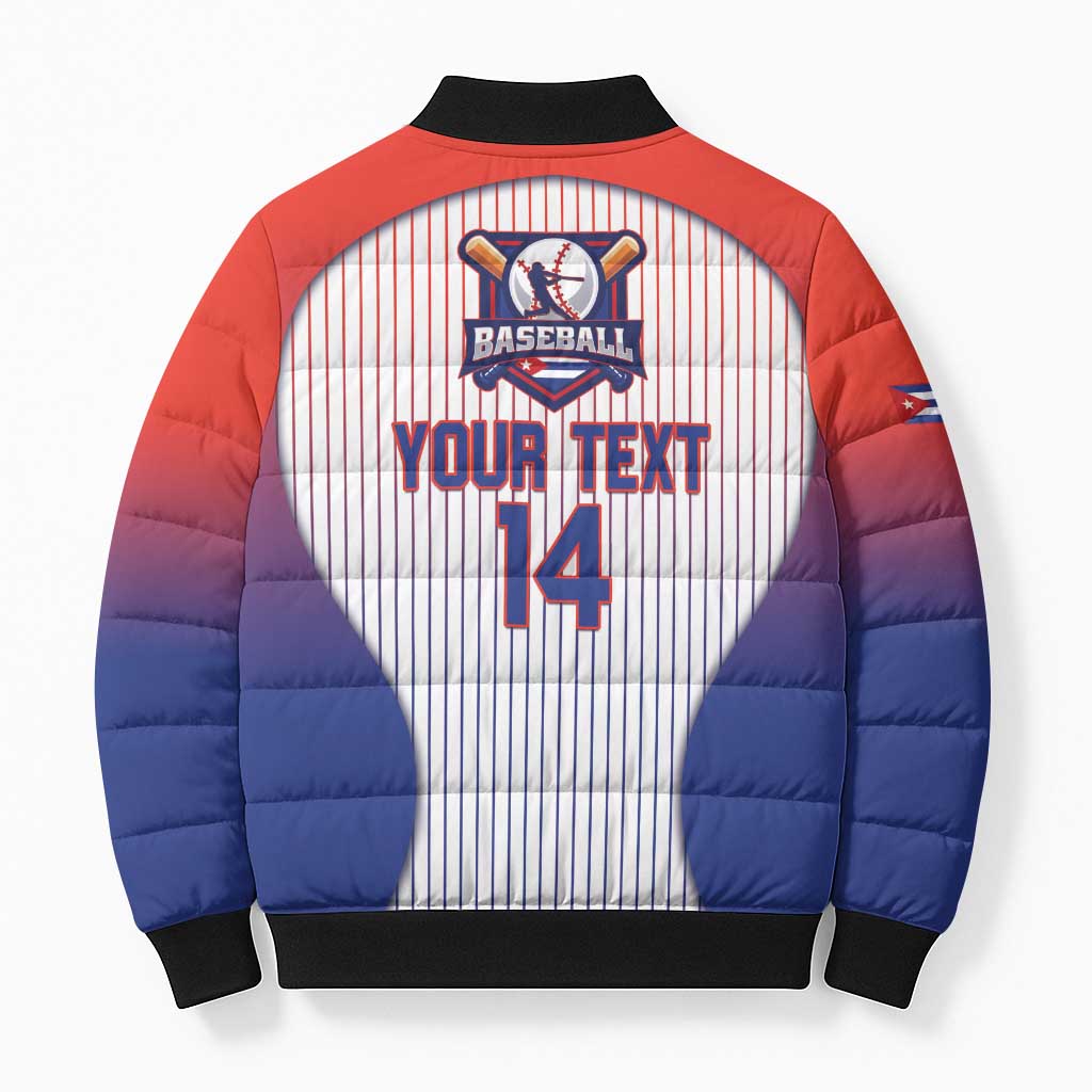 Cuba Baseball Custom Bomber Puffer Jacket 2026 Go Champions White Version - Wonder Print Shop