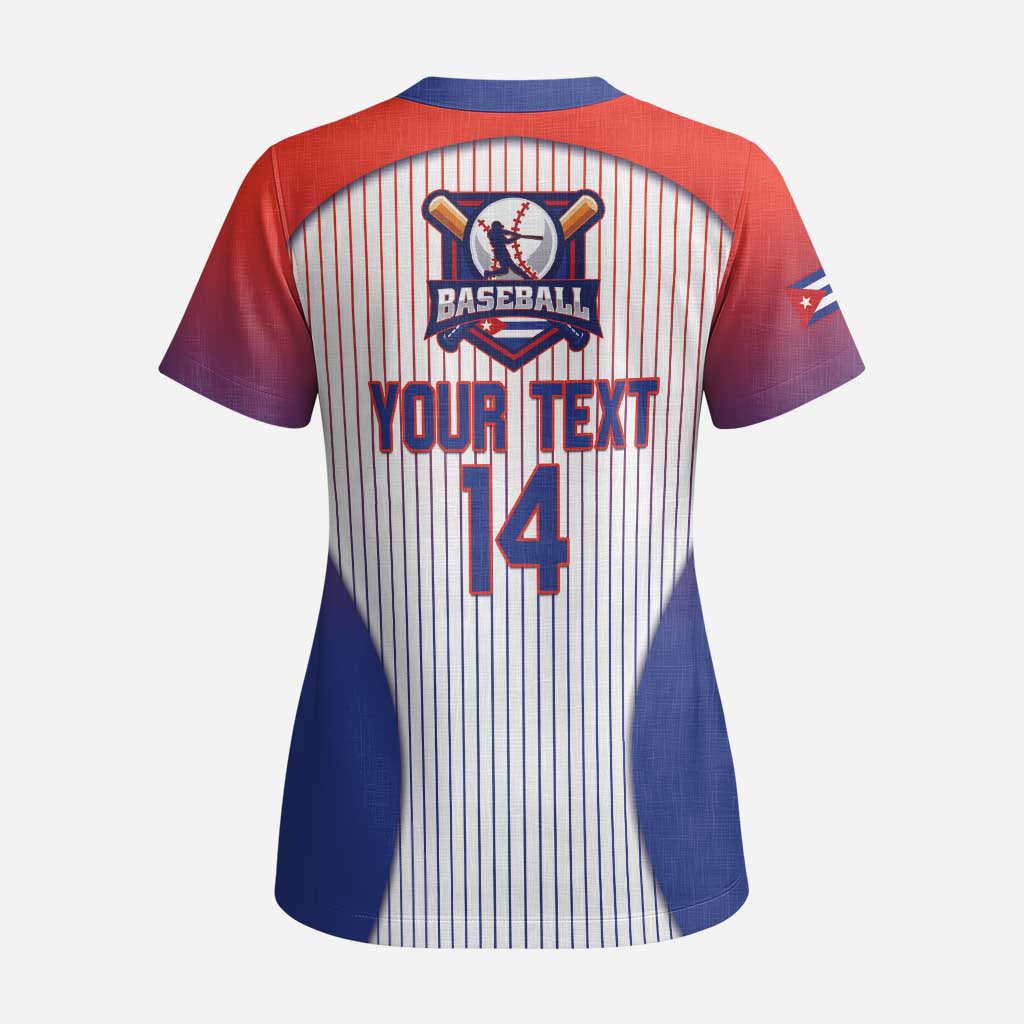 Cuba Baseball Custom Scrub Top 2026 Go Champions White Version - Wonder Print Shop