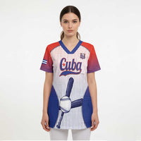 Cuba Baseball Custom Scrub Top 2026 Go Champions White Version - Wonder Print Shop