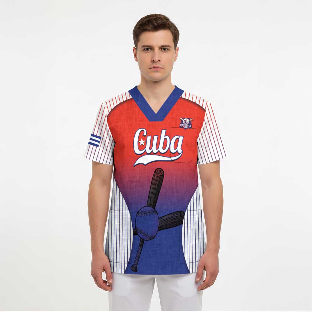 Cuba Baseball Custom Scrub Top 2026 Go Champions Red Version - Wonder Print Shop