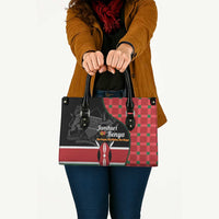 Kenya Jamhuri Day Leather Bag One People One Nation Massai Shuka Pattern - Wonder Print Shop