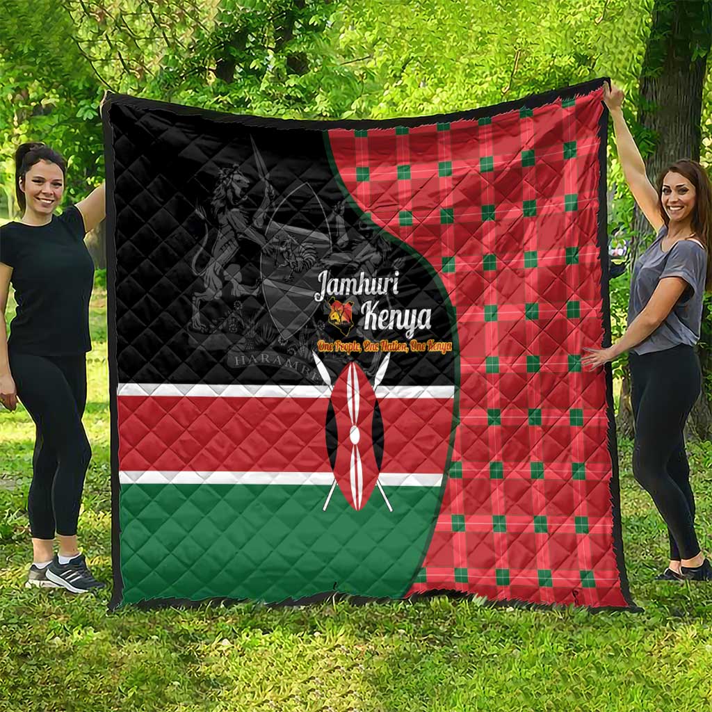 Kenya Jamhuri Day Quilt One People One Nation Massai Shuka Pattern - Wonder Print Shop