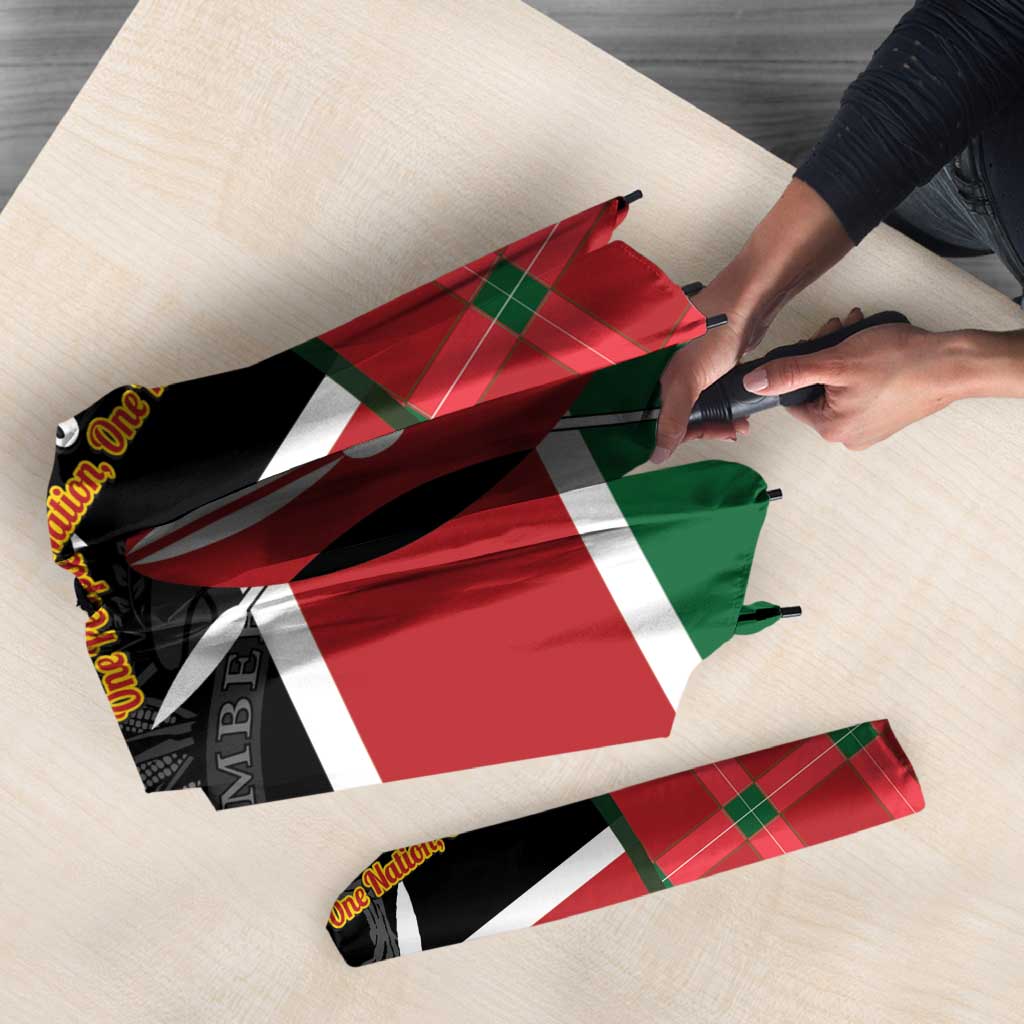 Kenya Jamhuri Day Umbrella One People One Nation Massai Shuka Pattern - Wonder Print Shop