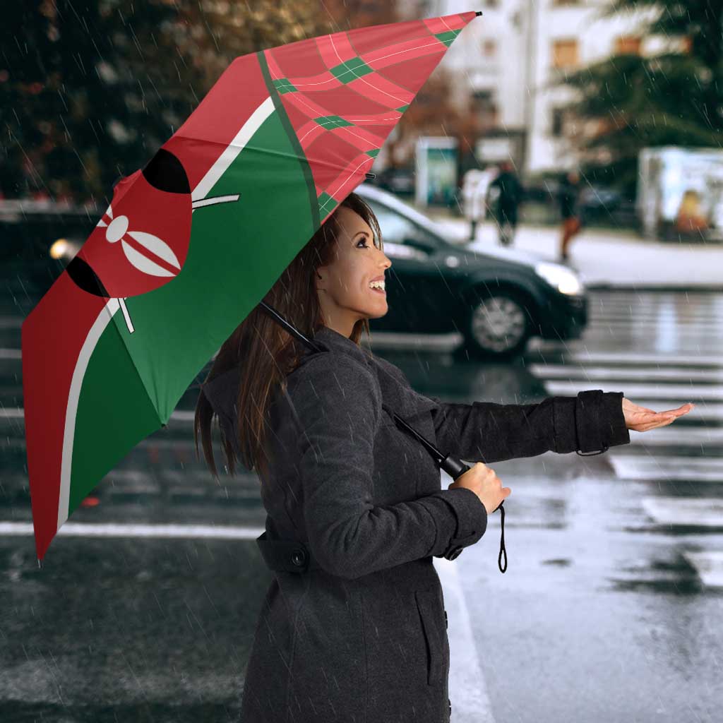 Kenya Jamhuri Day Umbrella One People One Nation Massai Shuka Pattern - Wonder Print Shop