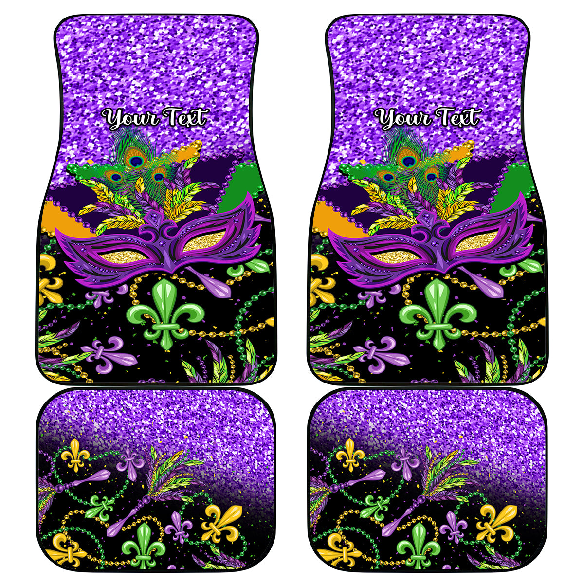 Personalised Mardi Gras Car Mats Carnival Mask Happy Fat Tuesday - Wonder Print Shop