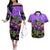 Personalised Mardi Gras Couples Matching Off The Shoulder Long Sleeve Dress and Hawaiian Shirt Carnival Mask Happy Fat Tuesday - Wonder Print Shop