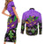 Personalised Mardi Gras Couples Matching Short Sleeve Bodycon Dress and Long Sleeve Button Shirt Carnival Mask Happy Fat Tuesday - Wonder Print Shop