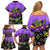 Personalised Mardi Gras Family Matching Off Shoulder Short Dress and Hawaiian Shirt Carnival Mask Happy Fat Tuesday - Wonder Print Shop