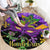 Personalised Mardi Gras Round Carpet Carnival Mask Happy Fat Tuesday