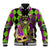 Mardi Gras 2024 Baseball Jacket Jester Mask With Beads Colorful Version - Wonder Print Shop