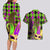 Mardi Gras 2024 Couples Matching Long Sleeve Bodycon Dress and Hawaiian Shirt Jester Mask With Beads Colorful Version - Wonder Print Shop