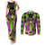 Mardi Gras 2024 Couples Matching Tank Maxi Dress and Long Sleeve Button Shirt Jester Mask With Beads Colorful Version - Wonder Print Shop