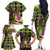 Mardi Gras 2024 Family Matching Off Shoulder Long Sleeve Dress and Hawaiian Shirt Jester Mask With Beads Colorful Version - Wonder Print Shop