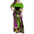 Mardi Gras 2024 Family Matching Off Shoulder Maxi Dress and Hawaiian Shirt Jester Mask With Beads Colorful Version - Wonder Print Shop