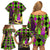 Mardi Gras 2024 Family Matching Off Shoulder Short Dress and Hawaiian Shirt Jester Mask With Beads Colorful Version - Wonder Print Shop