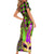 Mardi Gras 2024 Family Matching Short Sleeve Bodycon Dress and Hawaiian Shirt Jester Mask With Beads Colorful Version - Wonder Print Shop