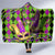 Mardi Gras 2024 Hooded Blanket Jester Mask With Beads Colorful Version