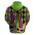 Mardi Gras 2024 Hoodie Jester Mask With Beads Colorful Version - Wonder Print Shop