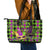 Mardi Gras 2024 Leather Tote Bag Jester Mask With Beads Colorful Version - Wonder Print Shop