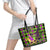 Mardi Gras 2024 Leather Tote Bag Jester Mask With Beads Colorful Version - Wonder Print Shop