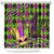 Mardi Gras 2024 Shower Curtain Jester Mask With Beads Colorful Version