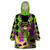 Mardi Gras 2024 Wearable Blanket Hoodie Jester Mask With Beads Colorful Version - Wonder Print Shop