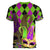 Mardi Gras 2024 Women V Neck T Shirt Jester Mask With Beads Colorful Version - Wonder Print Shop