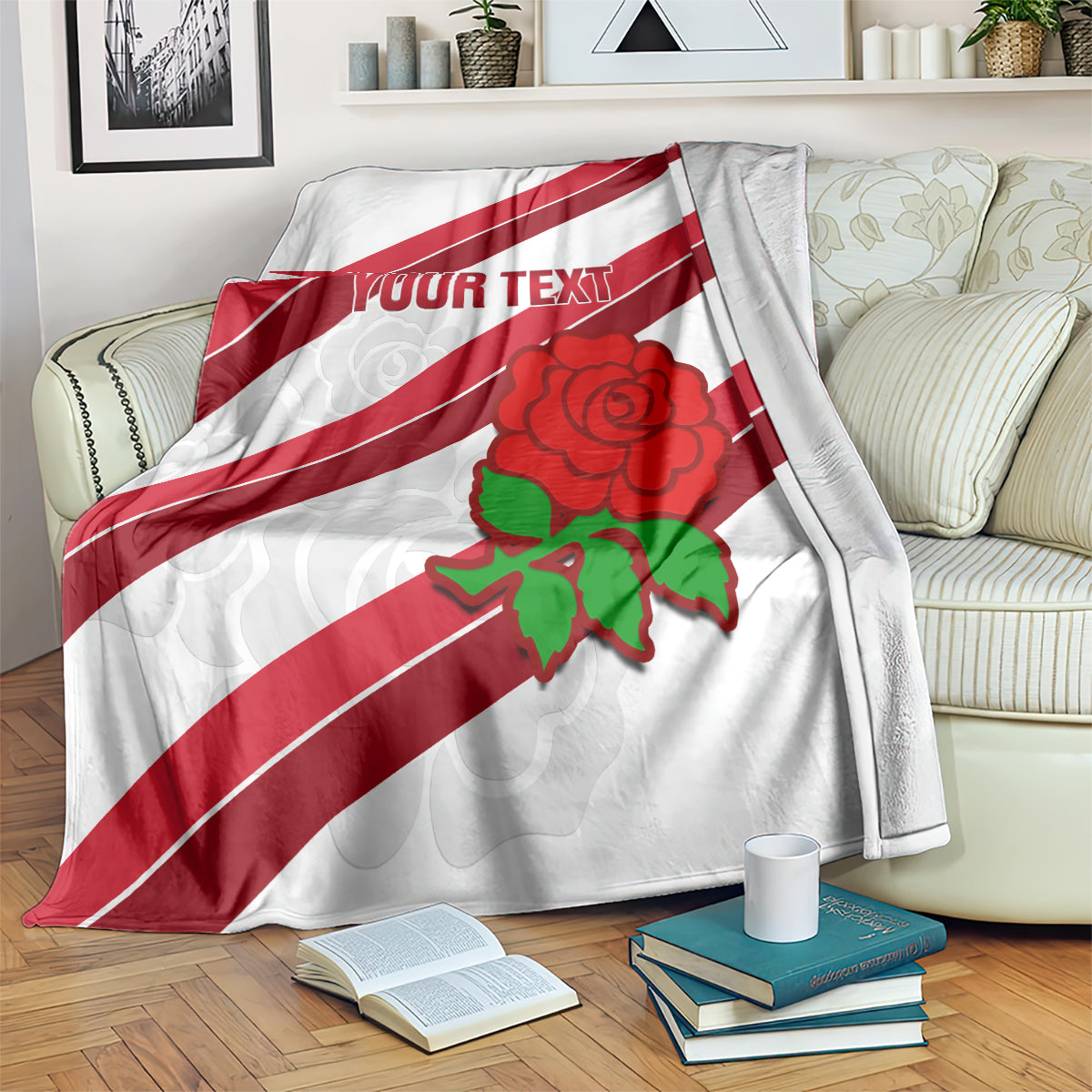 Custom England Rugby Blanket 2024 Go Champions Red Rose Sporty Version