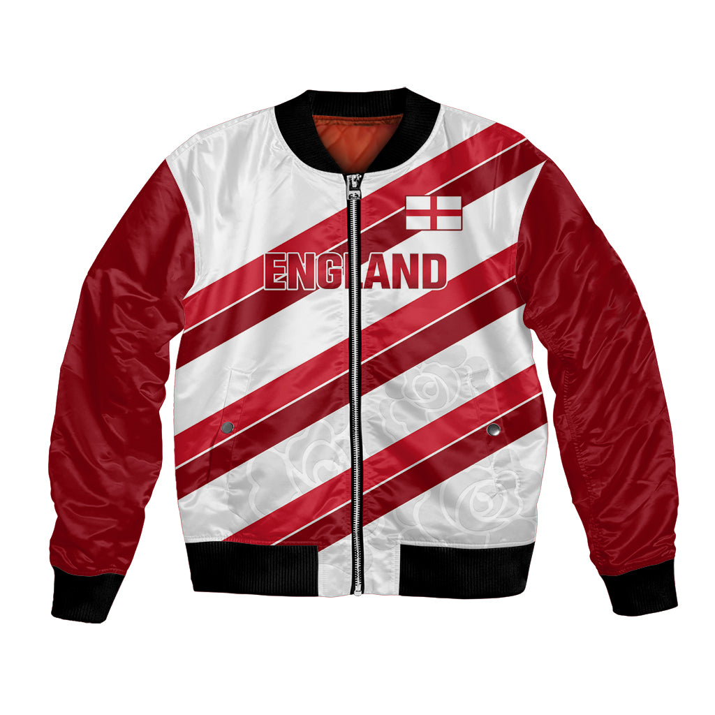 Custom England Rugby Bomber Jacket 2024 Go Champions Red Rose Sporty Version - Wonder Print Shop