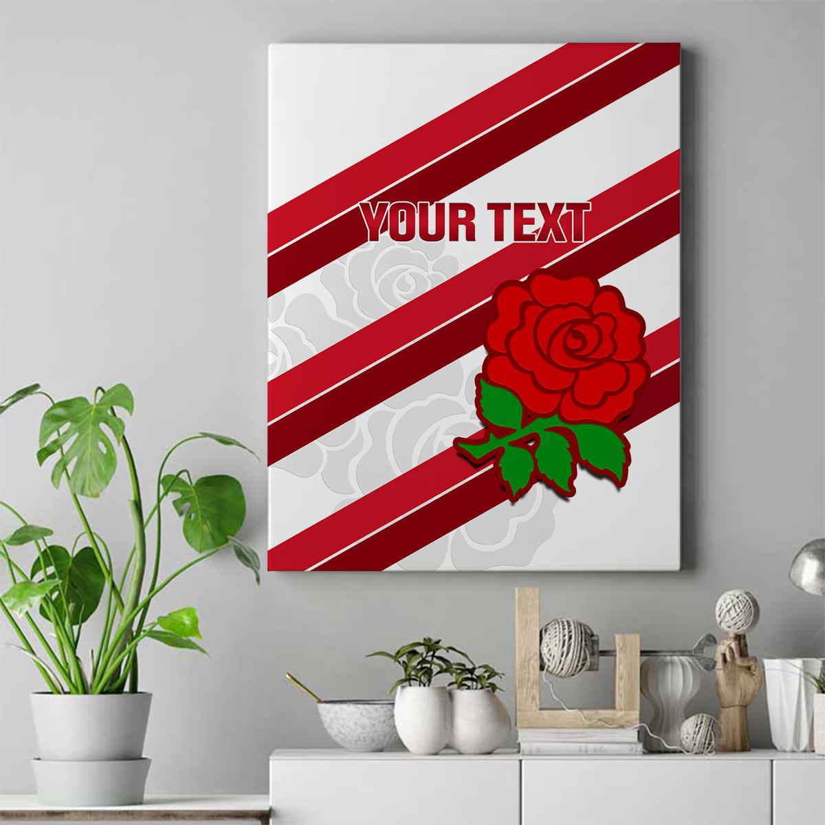 Custom England Rugby Canvas Wall Art 2024 Go Champions Red Rose Sporty Version - Wonder Print Shop