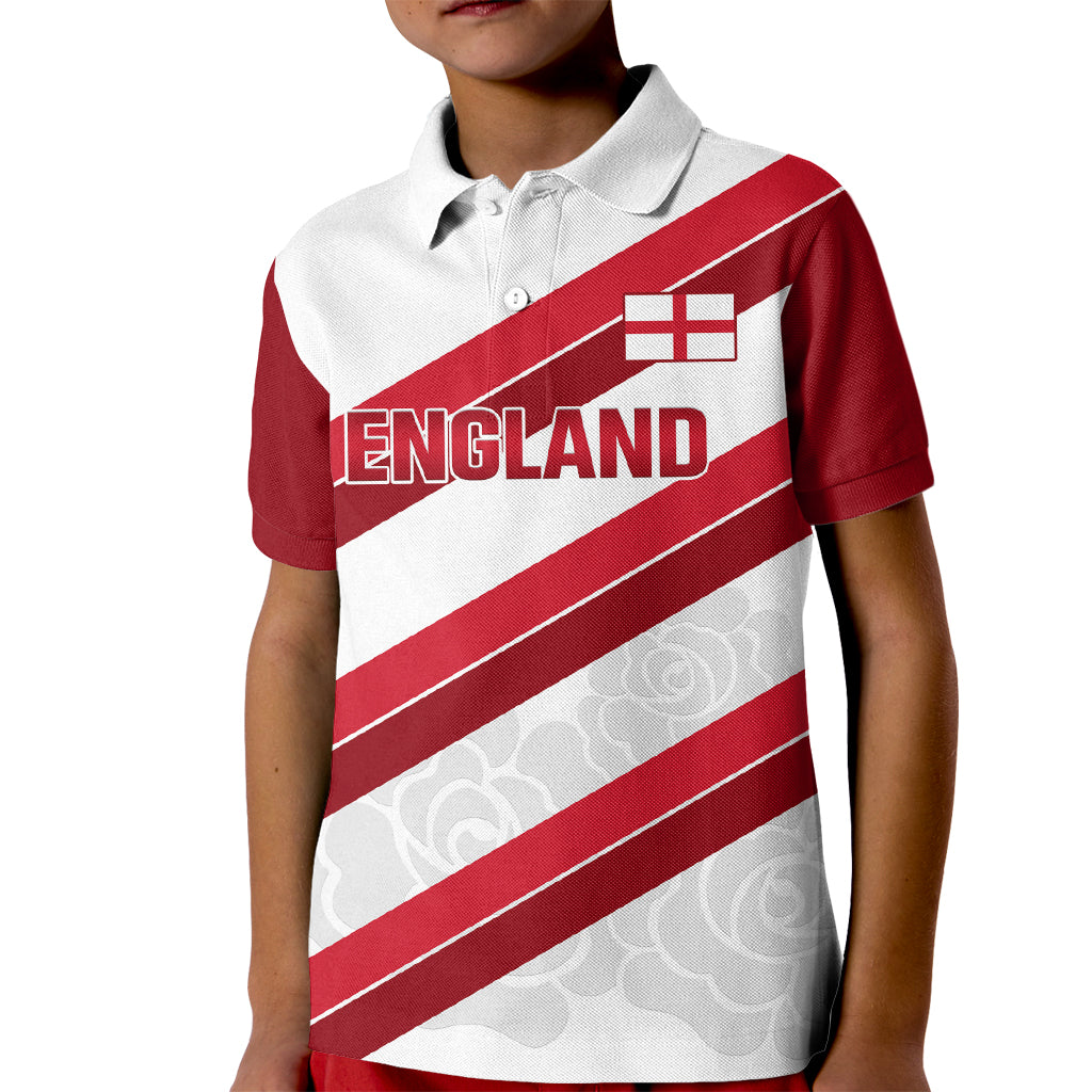 Custom England Rugby Kid Polo Shirt 2024 Go Champions Red Rose Sporty Version - Wonder Print Shop