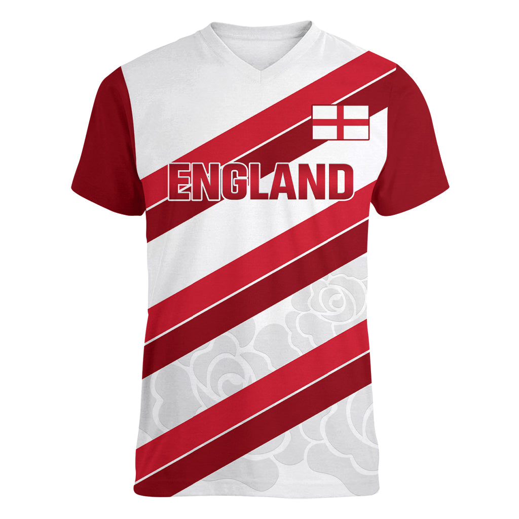 custom-england-rugby-women-v-neck-t-shirt-2024-go-champions-red-rose-sporty-version