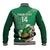 Custom Ireland Rugby Baseball Jacket 2024 Irish Shamrocks With Celtic Pattern - Wonder Print Shop