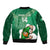 Custom Ireland Rugby Bomber Jacket 2024 Irish Shamrocks With Celtic Pattern - Wonder Print Shop