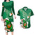 Custom Ireland Rugby Couples Matching Long Sleeve Bodycon Dress and Hawaiian Shirt 2024 Irish Shamrocks With Celtic Pattern - Wonder Print Shop