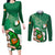 Custom Ireland Rugby Couples Matching Long Sleeve Bodycon Dress and Long Sleeve Button Shirt 2024 Irish Shamrocks With Celtic Pattern - Wonder Print Shop