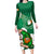 Custom Ireland Rugby Family Matching Long Sleeve Bodycon Dress and Hawaiian Shirt 2024 Irish Shamrocks With Celtic Pattern - Wonder Print Shop