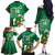 Custom Ireland Rugby Family Matching Off Shoulder Long Sleeve Dress and Hawaiian Shirt 2024 Irish Shamrocks With Celtic Pattern - Wonder Print Shop