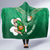 Custom Ireland Rugby Hooded Blanket 2024 Irish Shamrocks With Celtic Pattern