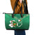 Custom Ireland Rugby Leather Tote Bag 2024 Irish Shamrocks With Celtic Pattern - Wonder Print Shop