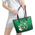 Custom Ireland Rugby Leather Tote Bag 2024 Irish Shamrocks With Celtic Pattern - Wonder Print Shop