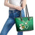 Custom Ireland Rugby Leather Tote Bag 2024 Irish Shamrocks With Celtic Pattern - Wonder Print Shop