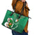 Custom Ireland Rugby Leather Tote Bag 2024 Irish Shamrocks With Celtic Pattern - Wonder Print Shop