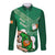 Custom Ireland Rugby Long Sleeve Button Shirt 2024 Irish Shamrocks With Celtic Pattern - Wonder Print Shop