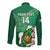 Custom Ireland Rugby Long Sleeve Button Shirt 2024 Irish Shamrocks With Celtic Pattern - Wonder Print Shop