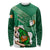 Custom Ireland Rugby Long Sleeve Shirt 2024 Irish Shamrocks With Celtic Pattern - Wonder Print Shop