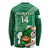 Custom Ireland Rugby Long Sleeve Shirt 2024 Irish Shamrocks With Celtic Pattern - Wonder Print Shop