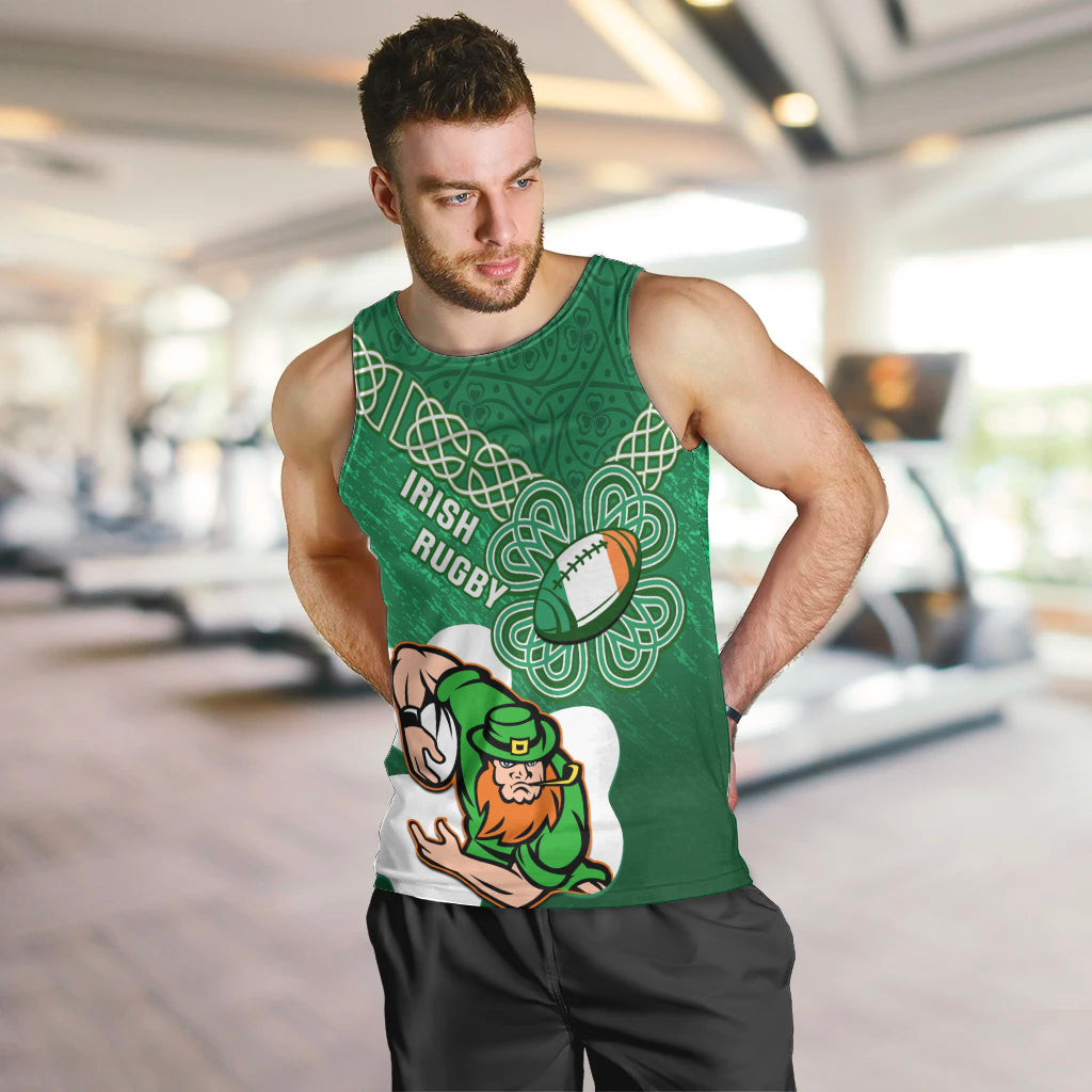 Custom Ireland Rugby Men Tank Top 2024 Irish Shamrocks With Celtic Pattern - Wonder Print Shop