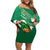 Custom Ireland Rugby Off Shoulder Short Dress 2024 Irish Shamrocks With Celtic Pattern - Wonder Print Shop