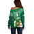 Custom Ireland Rugby Off Shoulder Sweater 2024 Irish Shamrocks With Celtic Pattern - Wonder Print Shop